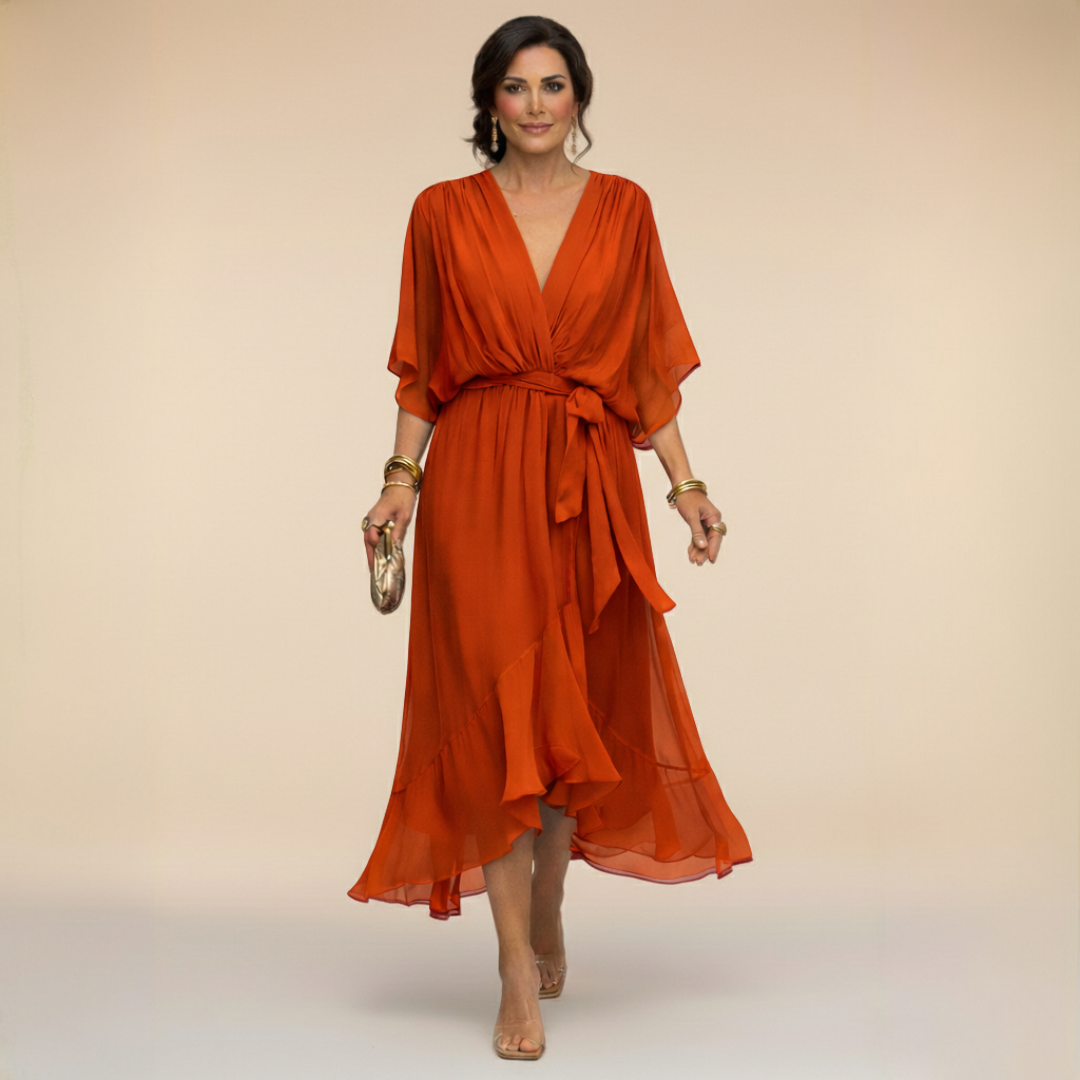 Violet | Chiffon Dress with V-Neck