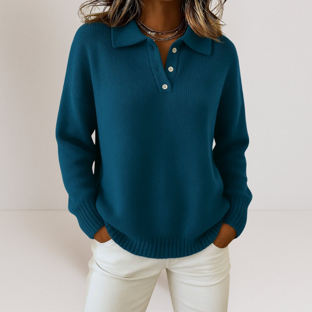 Lena™ | Soft Knit Sweater with Collar