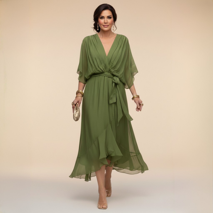 Violet | Chiffon Dress with V-Neck