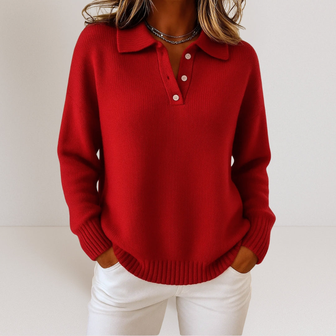 Lena™ | Soft Knit Sweater with Collar
