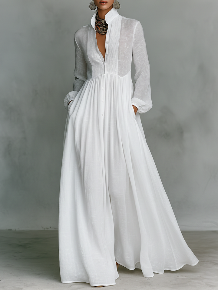 Nora | Flowing Button-Front Maxi Dress