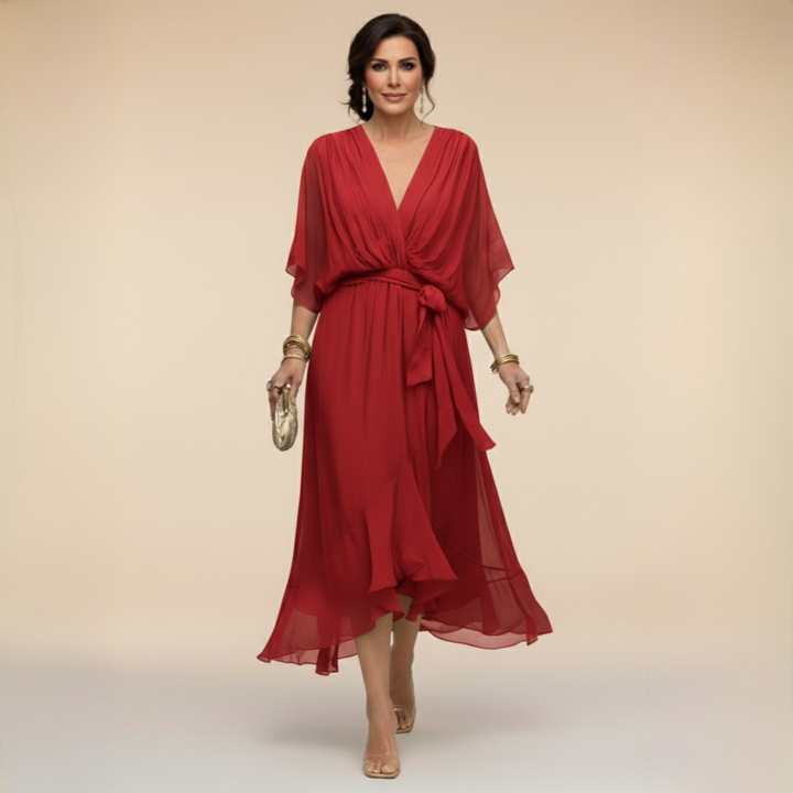 Violet | Chiffon Dress with V-Neck