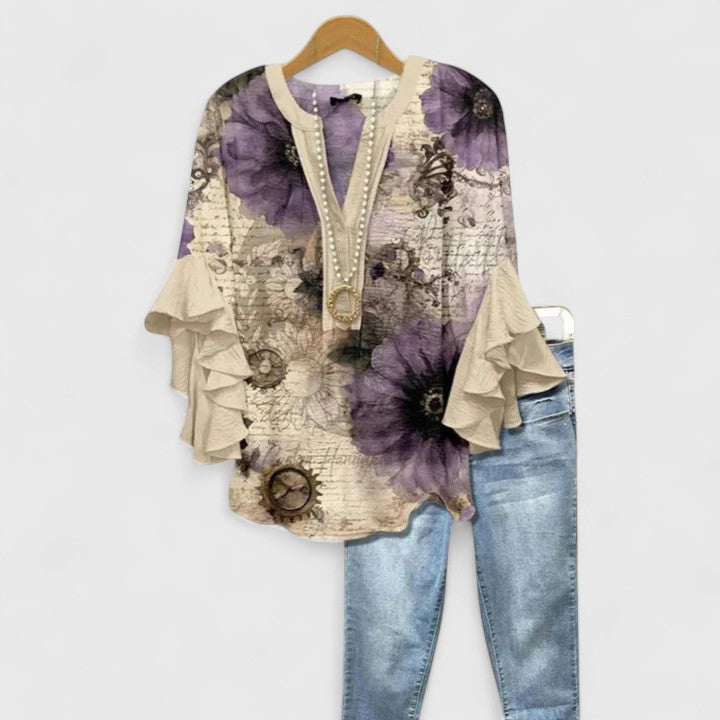 Janice – Ruffle Sleeve Statement Blouse