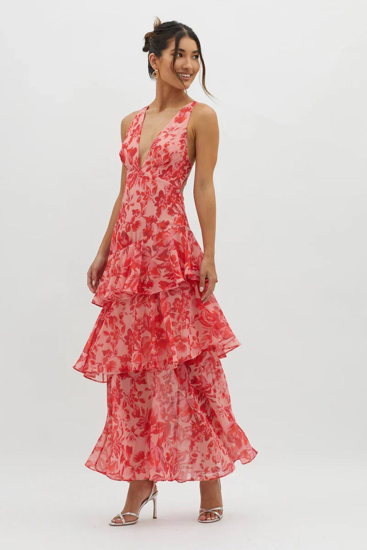 Ana | Elegant Floral Midi Dress