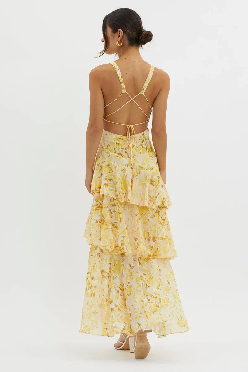 Ana | Elegant Floral Midi Dress