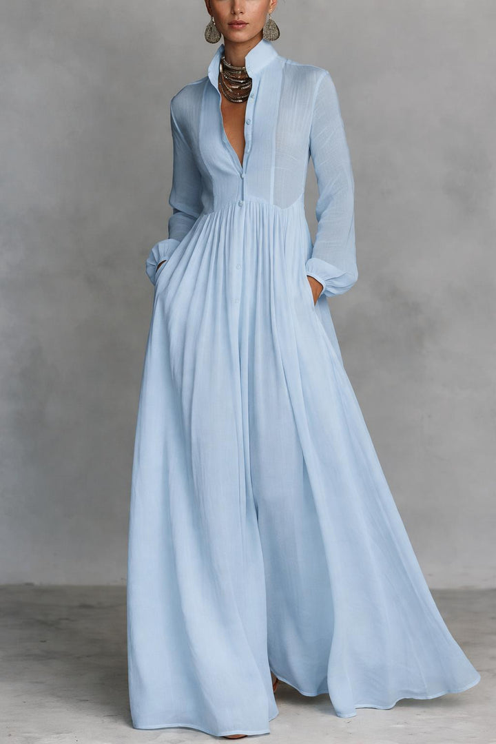 Nora | Flowing Button-Front Maxi Dress