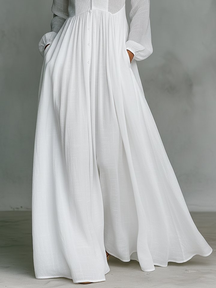 Nora | Flowing Button-Front Maxi Dress