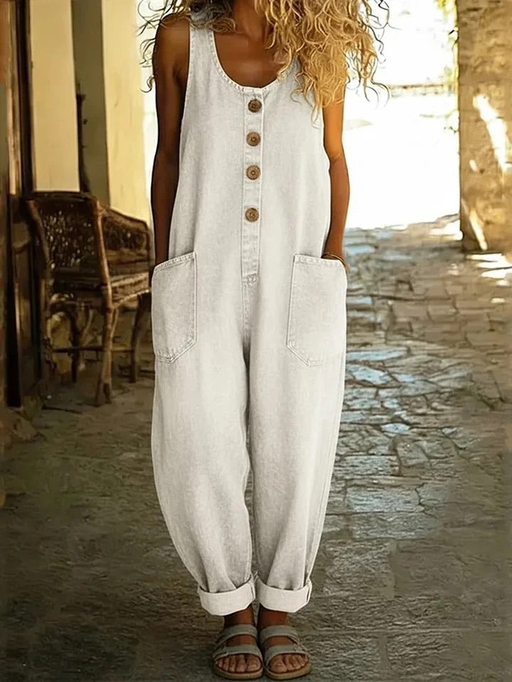 Susan – Denim Wide Leg Overall